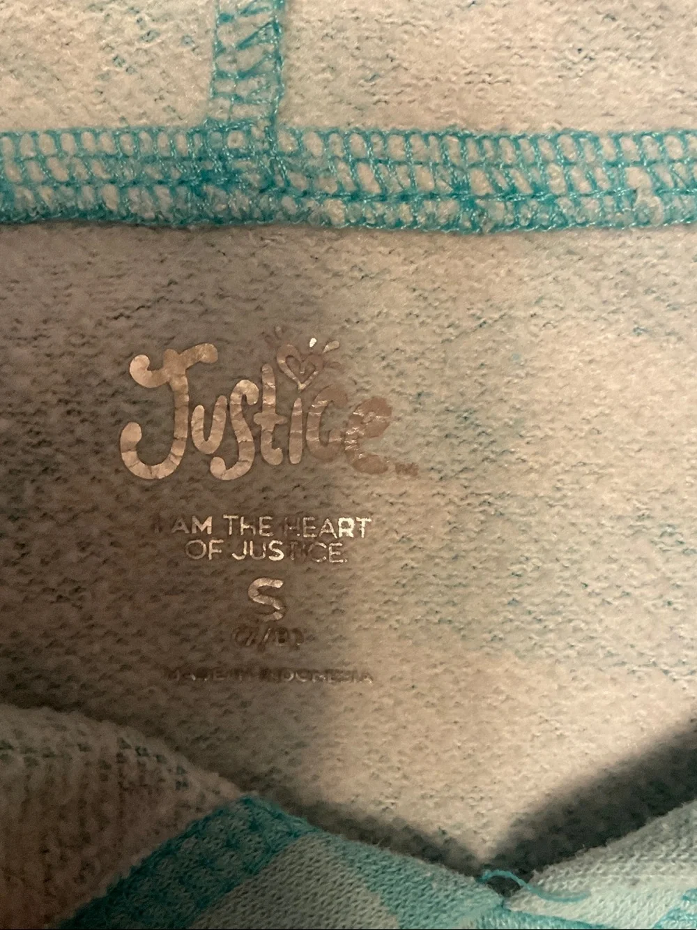 Justice Teal Floral-Print Hooded Pull-Over